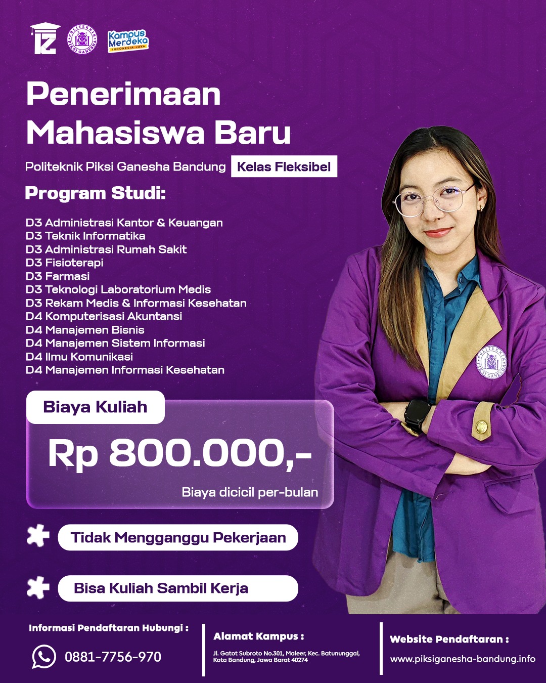 POLITEKNIK PIKSI GANESHA BUKA PENDAFTARAN MAHASISWA BARU